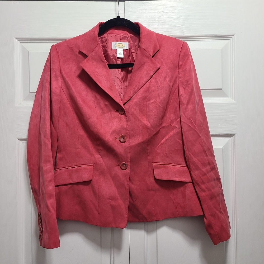 Vtg‎ Talbots Blazer Two-Button Suit Jacket Womens 6 Preppy Suede Like